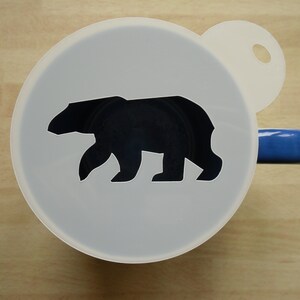 Unique bespoke new 100mm polar bear craft and coffee stencil