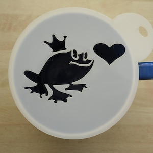 Unique bespoke new 100mm frog with heart craft and coffee stencil