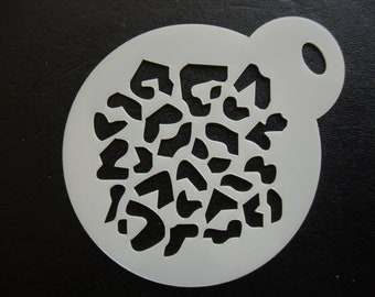 Unique bespoke new 60mm leopard pattern cookie, craft & face painting stencil