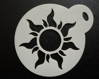 Unique bespoke new 60mm sun tangle cookie, craft & face painting stencil