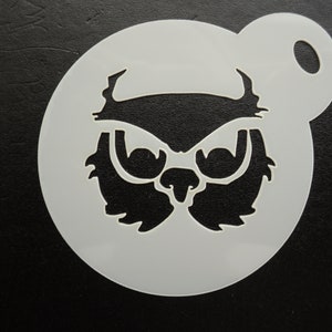 Nouveau pochoir unique sur mesure de biscuit hibou de 60 mm, d’artisanat et de peinture faciale