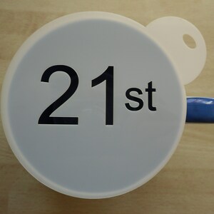 Unique bespoke new 100mm 21st craft and coffee stencil