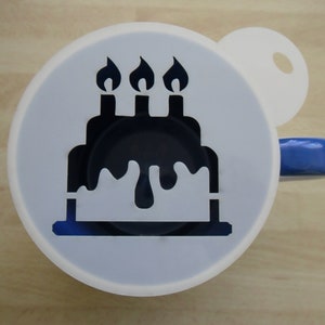 Unique bespoke new 100mm birthday cake image design craft and coffee stencil