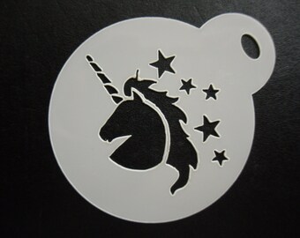 Unique bespoke new 60mm unicorn image cookie, craft & face painting stencil