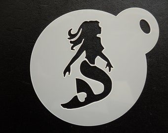 Unique bespoke new 60mm mermaid cookie, craft & face painting stencil