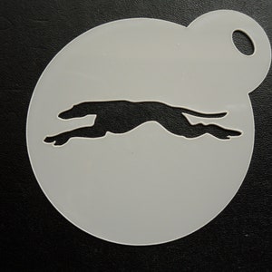 Nuovo biscotto da corsa con levriero da 60 mm, artigianato e stencil per pittura facciale, unico e personalizzato