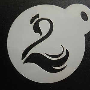 Unique bespoke new 60mm swan image cookie, craft & face painting stencil