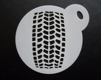 Unique bespoke new 60mm tyre tread cookie, craft & face painting stencil