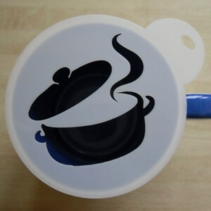Unique bespoke new 100mm cooking pot craft and coffee stencil