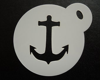 Unique bespoke new 60mm anchor cookie, craft & face painting stencil