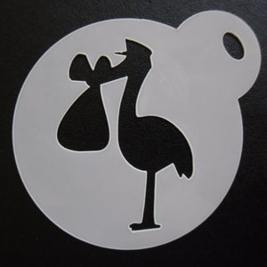 Unico su misura nuovo biscotto per bambini cicogna da 60 mm, stencil craft & face painting