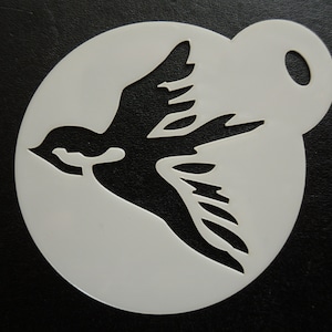 Unique sur mesure nouvel oiseau 60mm nouveau cookie, artisanat - pochoir de peinture de visage