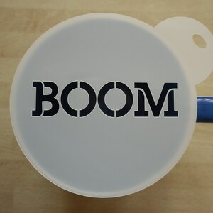 Unique bespoke new 100mm boom craft and coffee stencil