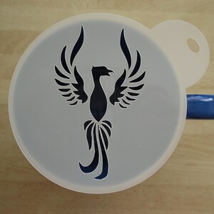Unique bespoke new 100mm pheonix craft and coffee stencil