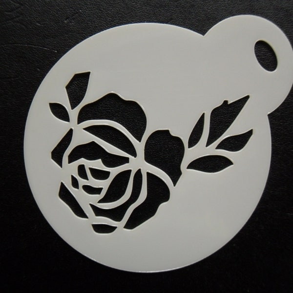 Unique bespoke new 60mm rose flower cookie, craft & face painting stencil