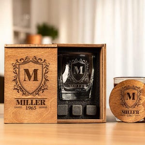 Personalisierte Whiskygläser in Holzkiste, Groomsmen Geschenke Box, Trauzeuge Geschenk, Groomsmen Vorschlag Box, benutzerdefinierte Bourbon Gläser