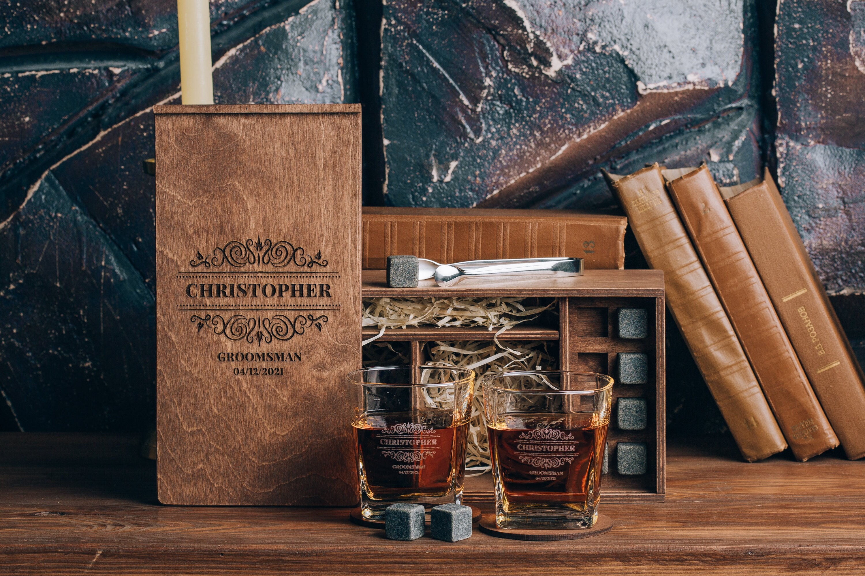 etsy whiskey glass personalized