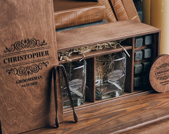 Whiskybril gepersonaliseerd voor huwelijksfeest, aangepaste bruidsjonkersgeschenken, gegraveerd glas, Scotch-bril, whiskyglazen met monogram, advertenties12