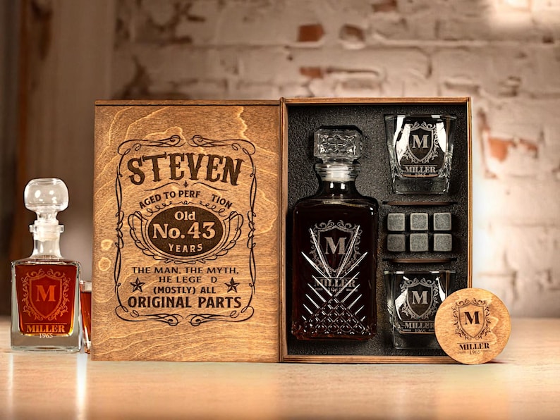Personalized whiskey decanter gift for best man