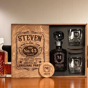 Whiskey decanter with personalized name