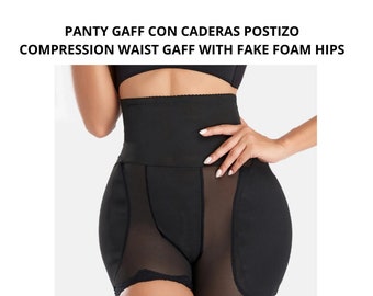 High trans or crossdresser girdle with hips for a feminine body. Transgender or crossd gaff with fake foam for a more feminine body.
