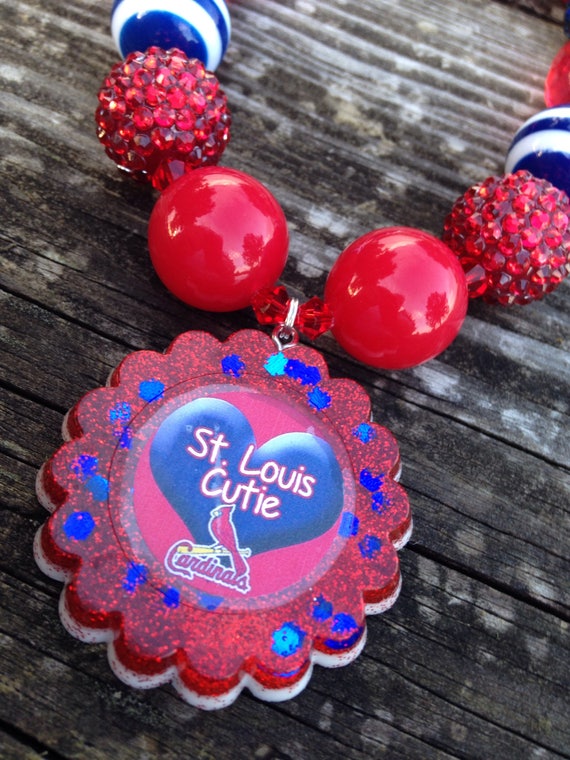 Chunky St.Louis Cardinals Necklace Bubble Gum Beads