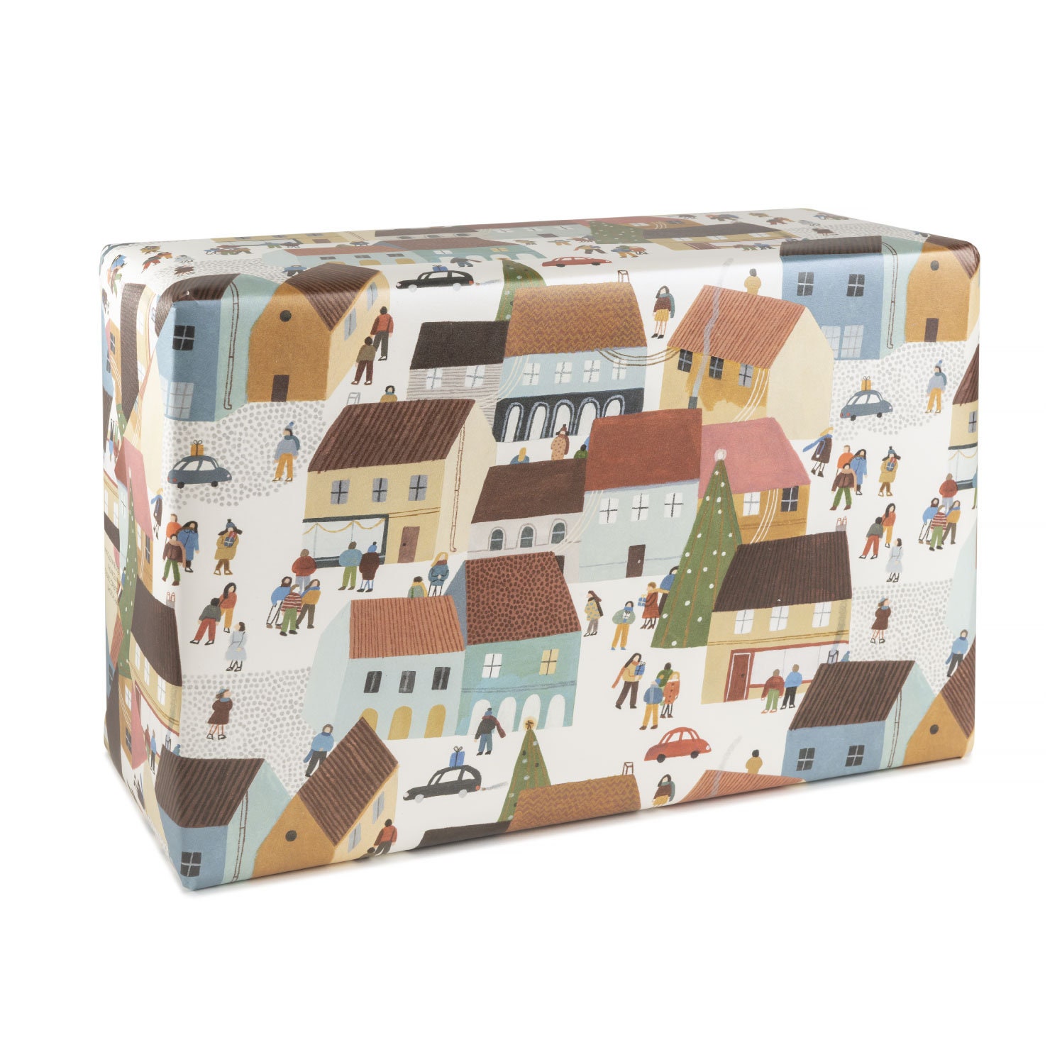 HAPPY HOLIDAYS wrapping paper Holidays village Happy atmosphere Christmas shopping mood Winter t wrap