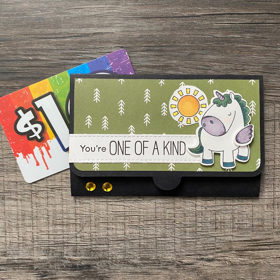 Gift Card Holder, Unicorn, Birthday, Thank You Gift, Mini Envelope