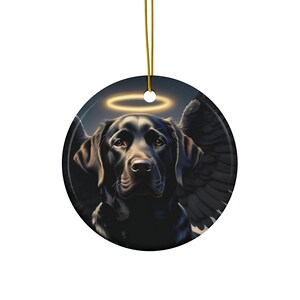 Dog Remembrance Ornament, Lab Angel Ceramic Ornament