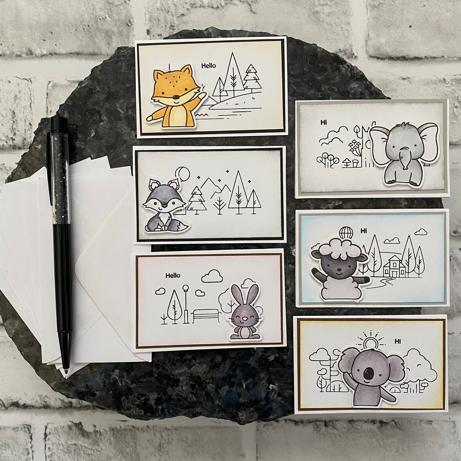 Card Set of 6, Just Because, Mini Notecards, Lunchbox Notes, Mini ...