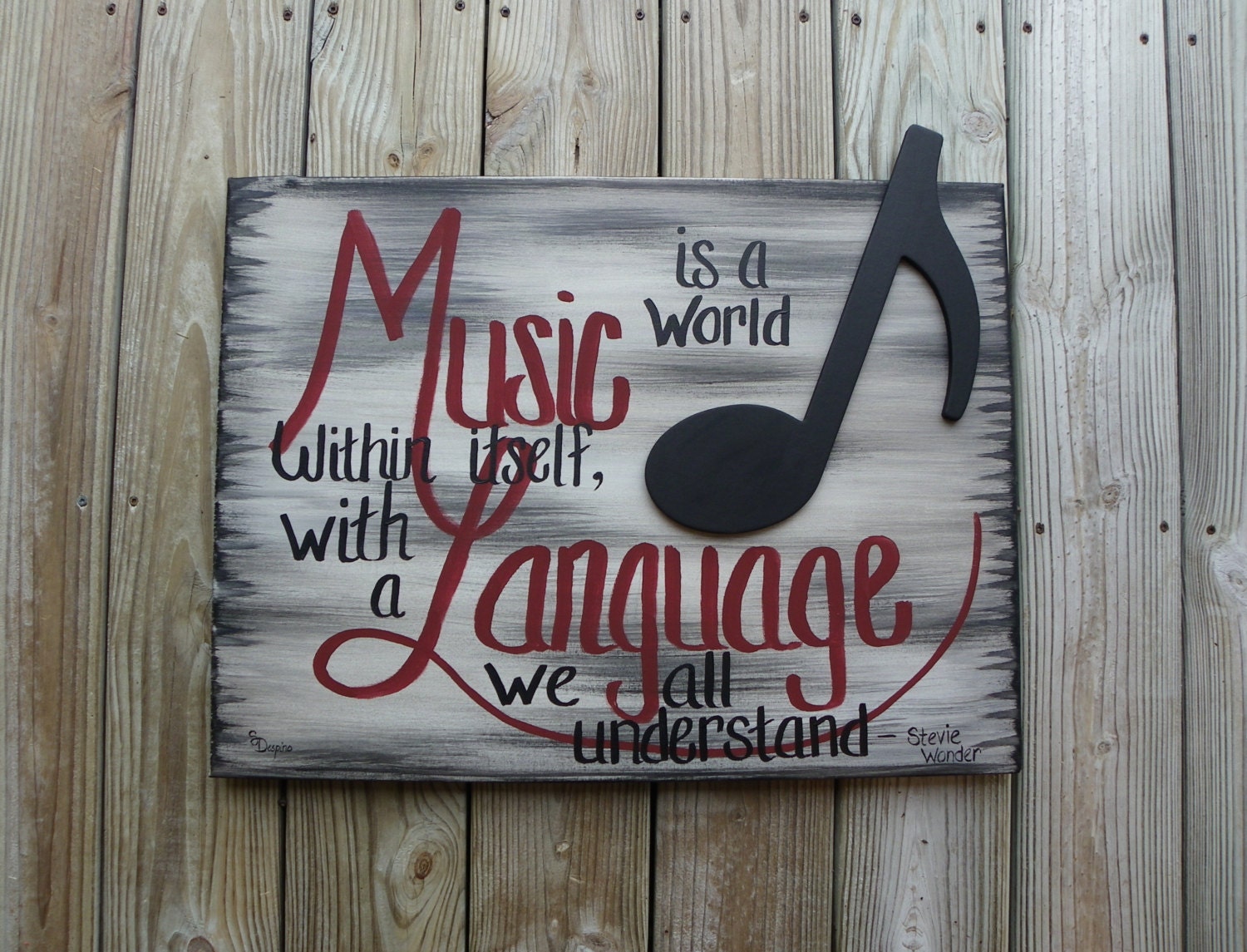Handmade / painting / music / quote / wall decor / wall Etsy