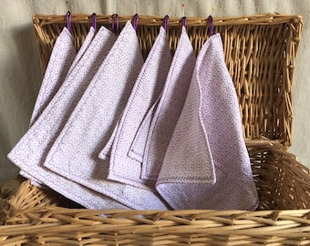 Set of 2 washable and reusable cotton flannel kitchen towels for a zero waste kitchen.