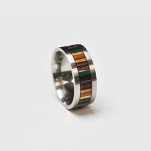 Metal ring and recycled skateboard