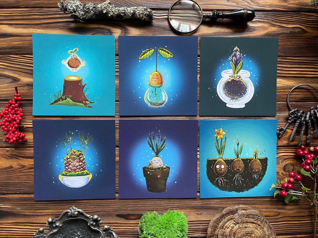 Spring Bulb Artist Flower Bulbs Art Prints: Spring Gardening Postcards, Set of 6 - Etsy