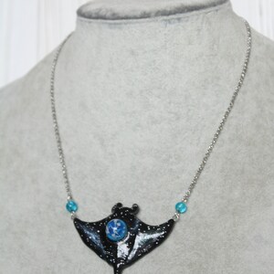 Manta Ray Galaxy Necklace, Starry Manta Pendant, Sea Jewelry, Stingray Charm image 5