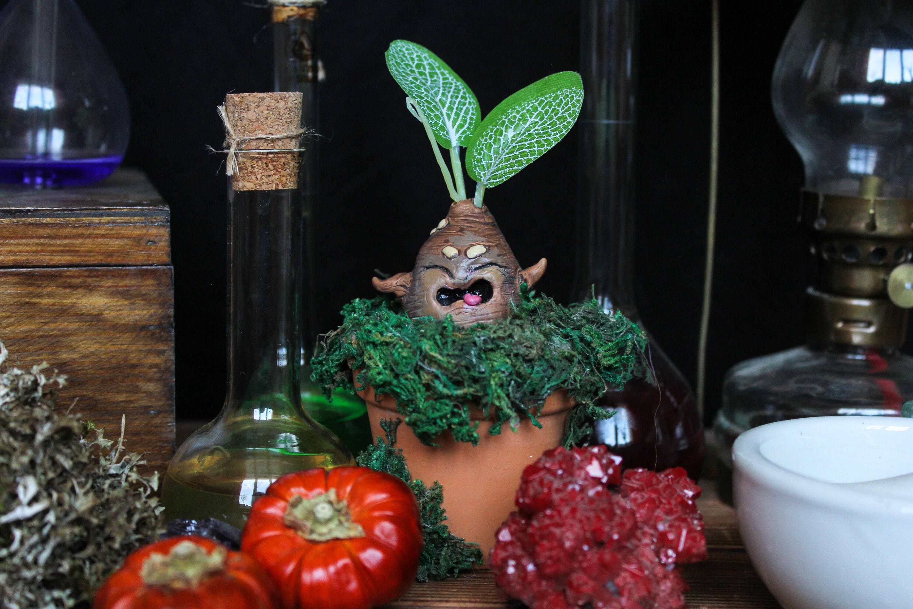 Mandrake Screaming Miniature Sculpture Mandragora Herbology Etsy