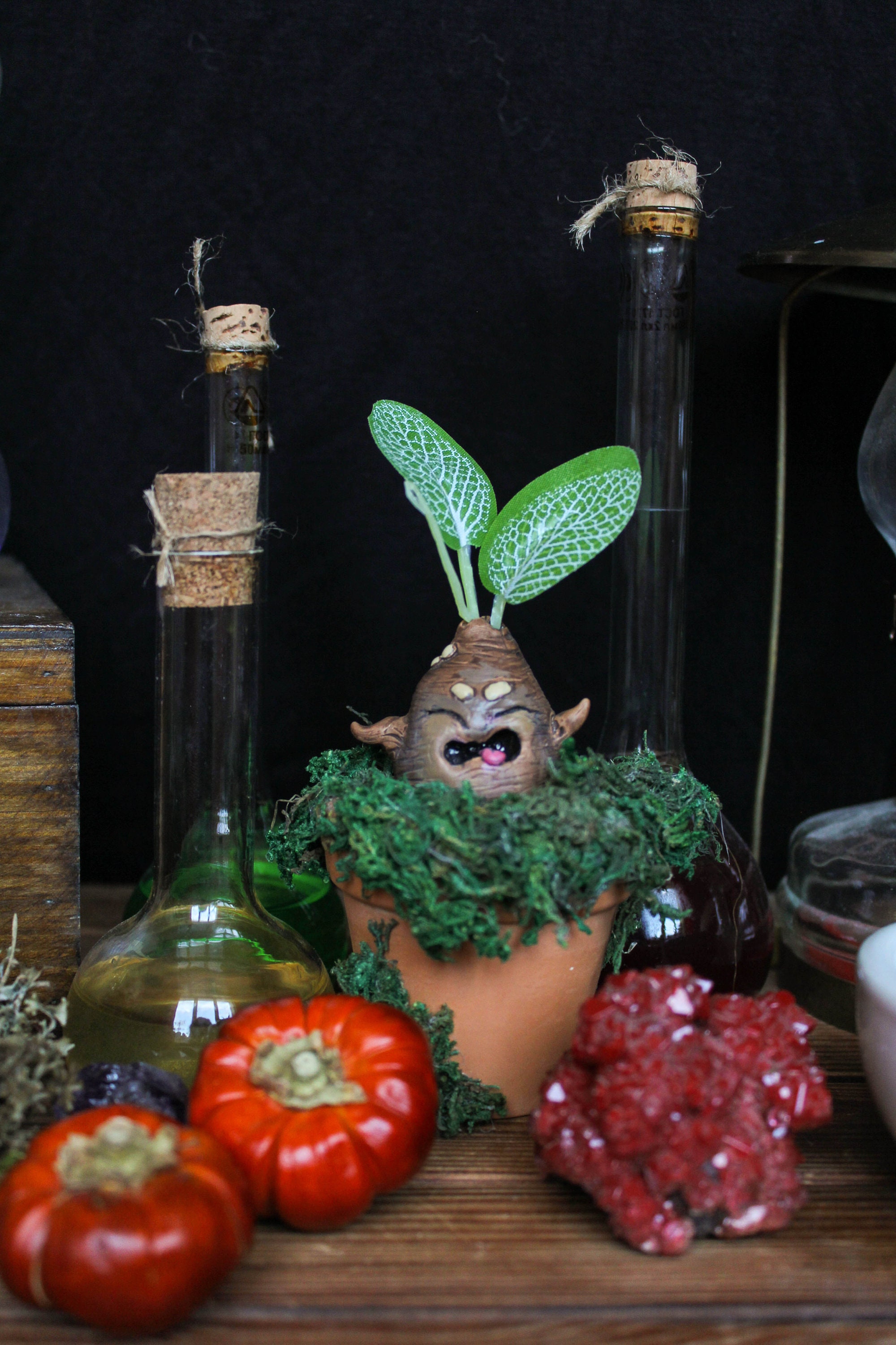 Mandrake Screaming Miniature Sculpture Mandragora Herbology Etsy