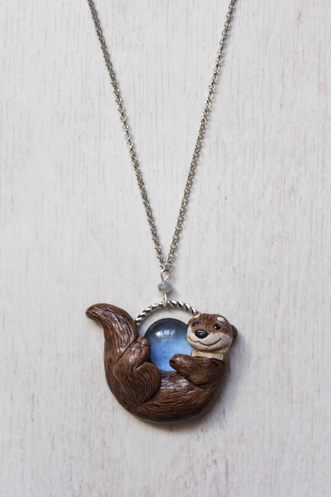 Otter Necklace, Otter Spirit Charm, Otter Totem Jewelry, Animal