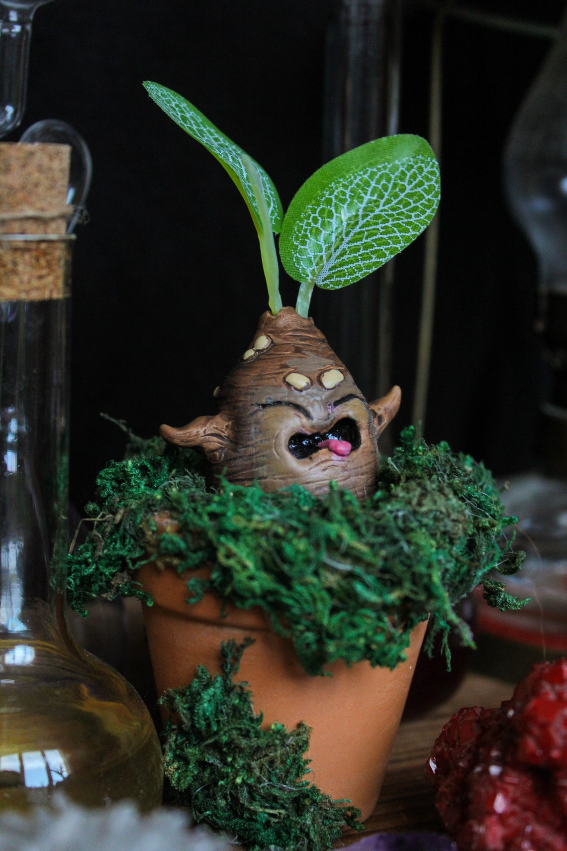 Mandrake Screaming Miniature Sculpture Mandragora Herbology Etsy