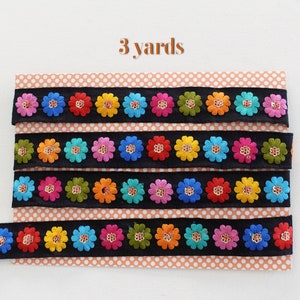 3 Yards Embroidered flower lace 2.6 cm wide image 1