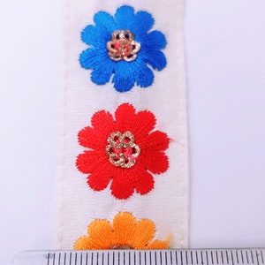 3 Yards Embroidered flower lace 2.6 cm wide image 5