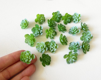 20 Miniature Fake Succulents for Jewelry and Silk Flower Crafts and Hair Accessories