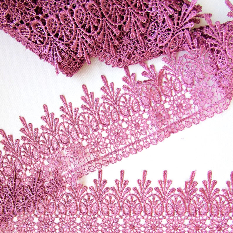 Pink Guipure Lace by the Yard 9.5 Cm Wide Venise Lace Lilac Etsy UK