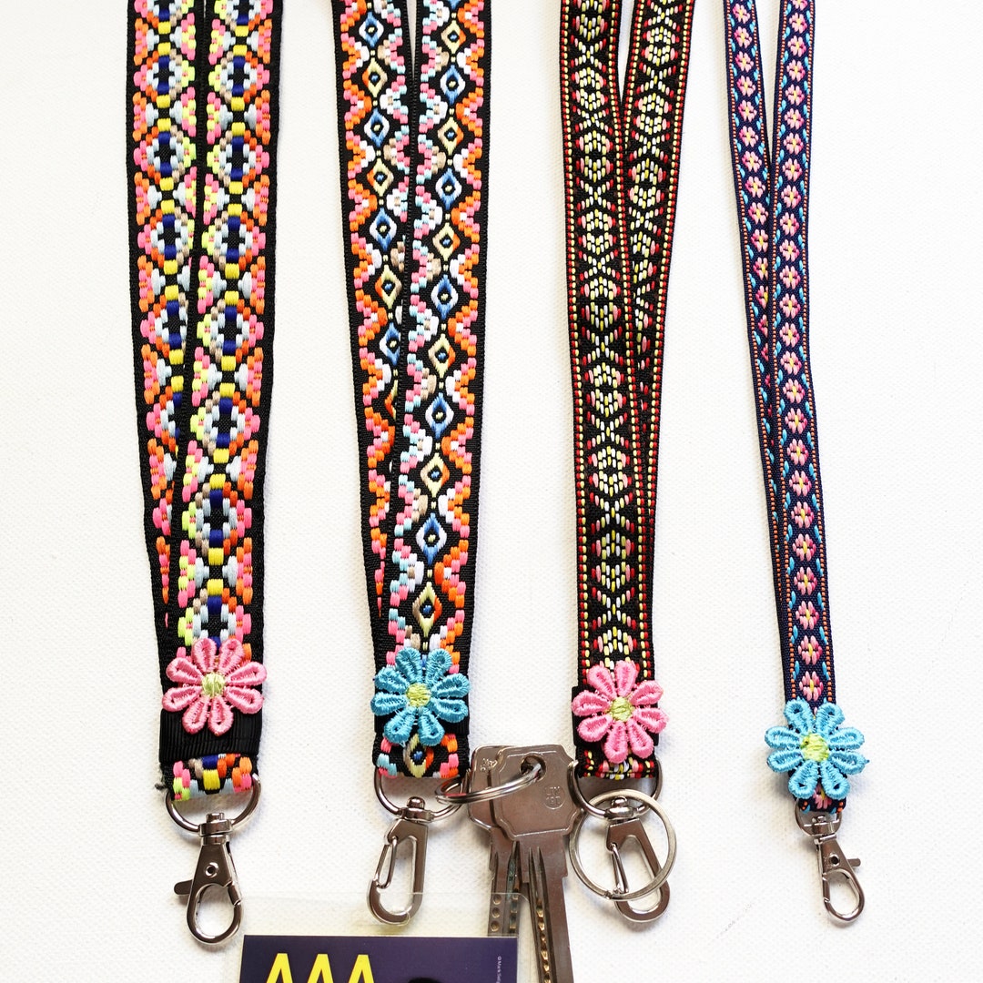Boho Hippie Lanyard Sleutelhouder ID Badge Houder Etsy Nederland