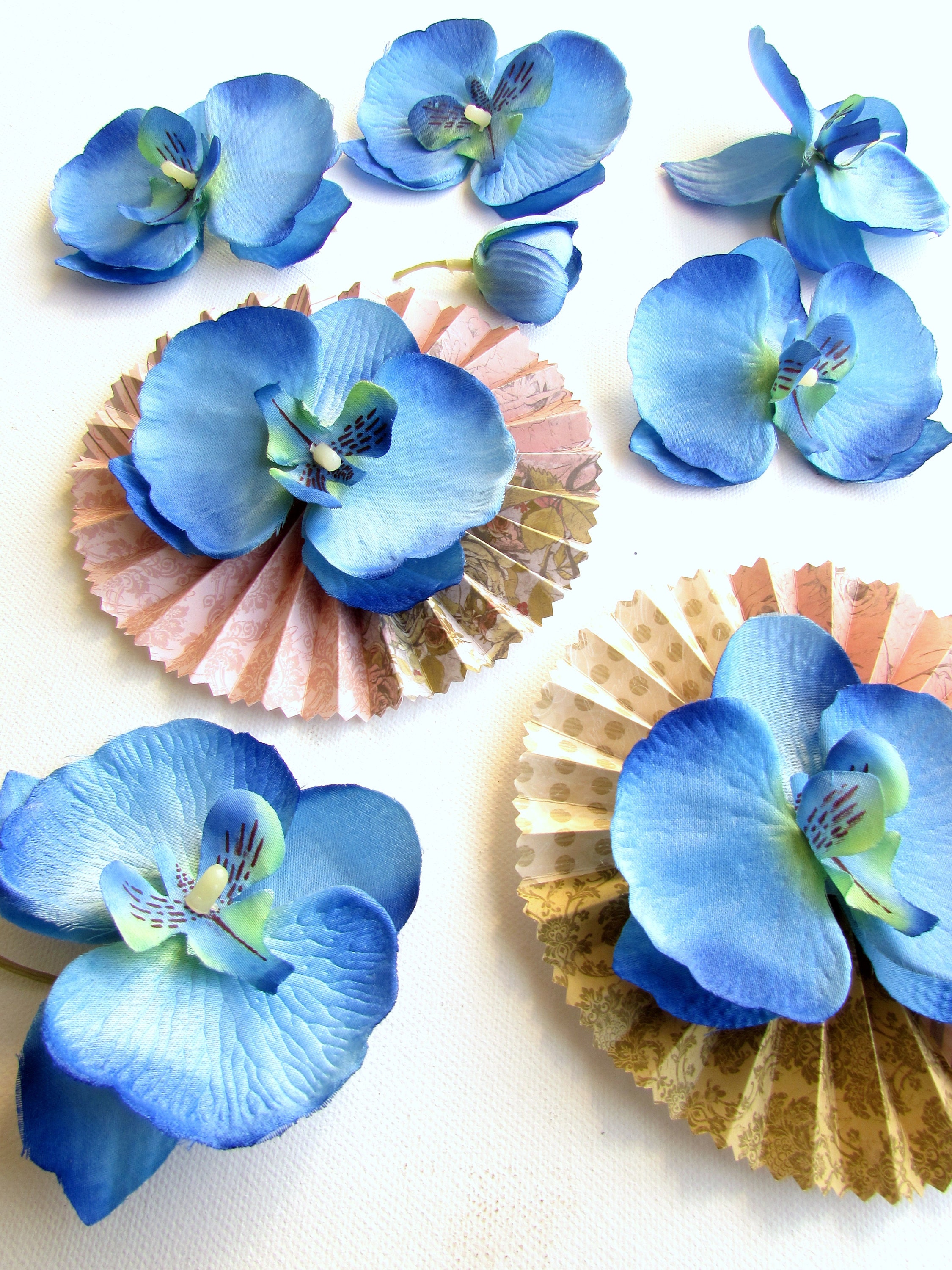 6 Artificial Orchid Flower Heads Fuchsia Orchid Flowers Etsy