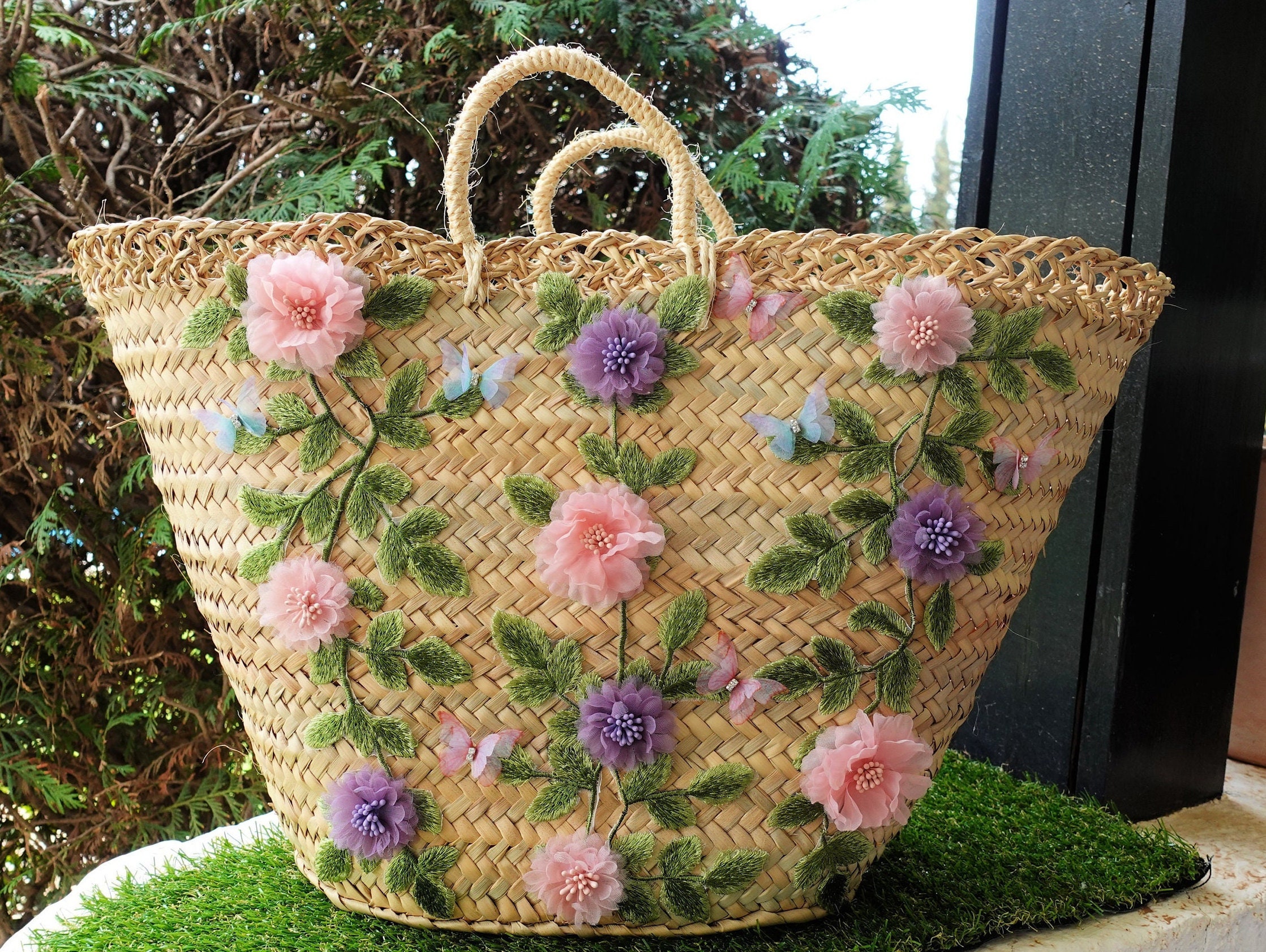 バッグ French Baskets Amazon.com: FRENCH BASKET Luxury straw bag with leather