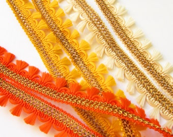 3 yards Mini fringe tassel trimming, Braided small tassel border trim 2.5 cm