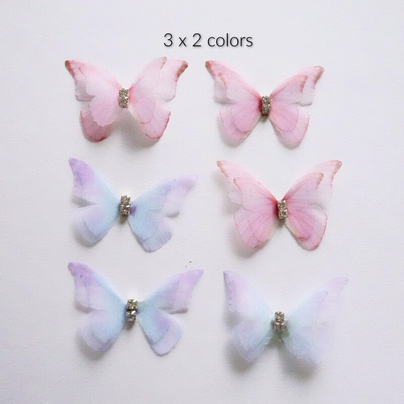 Organza Clip With Embroidered Butterfly main image 0