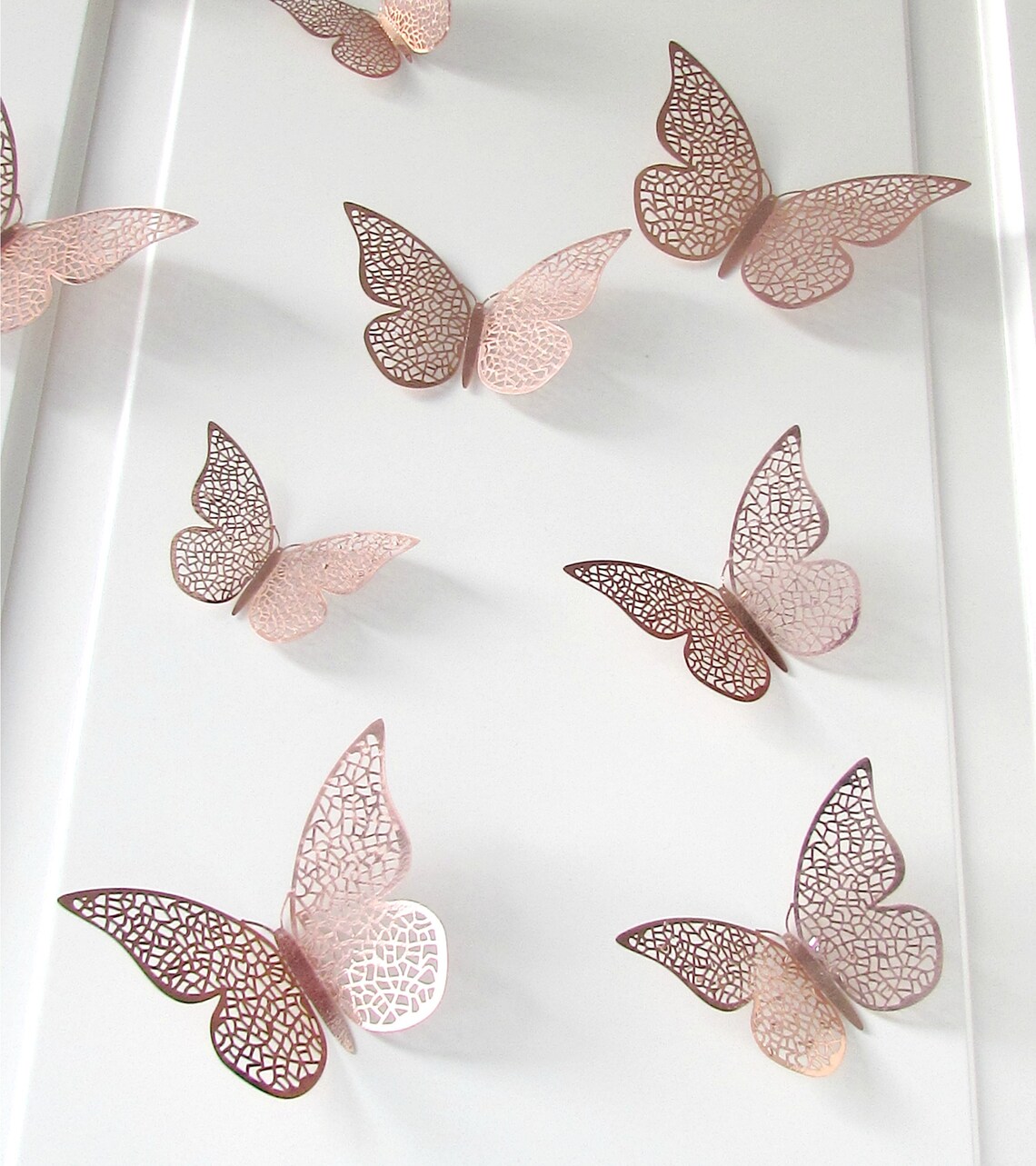 12 Home Decor Rose Gold foil butterflies Wall Butterfly Etsy