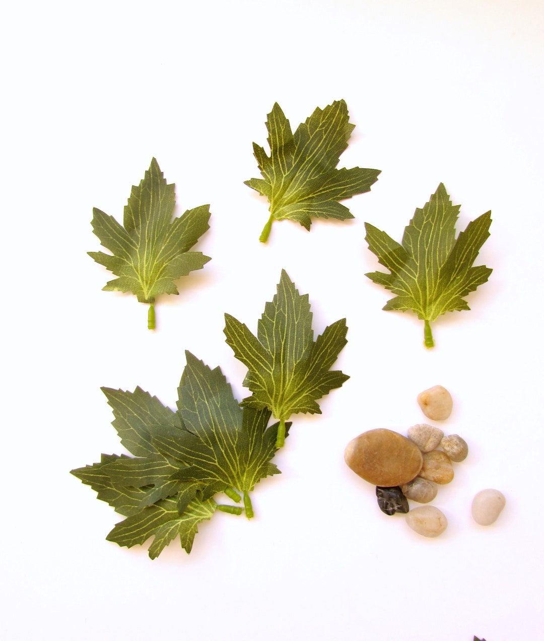 20 Artificial Green Leaves for Fall Autumn Flower Crafts Etsy